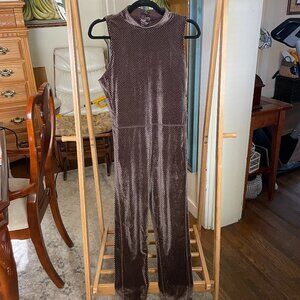 Fabletics Dark Brown Open-Back Jumpsuit XL